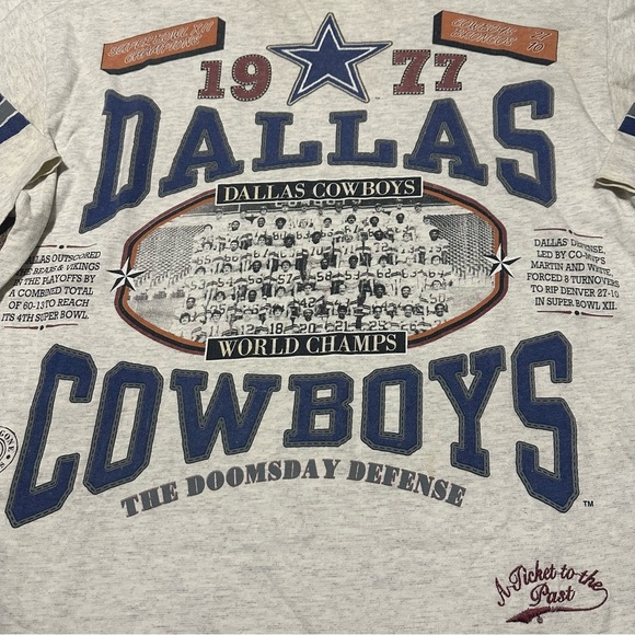 VINTAGE Dallas Cowboys Long Gone Doomsday Defense T-Shirt - Picture 2 of 8